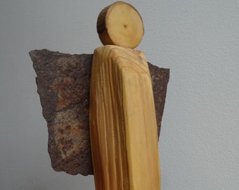 Engel aus Holz und Stahl / Holzengel / Engelsfigur / Glücksbringer / Kunstengel