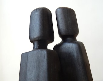 Holzfiguren, Holzskulpturen, Holzfigurenpaar, Figuren aus Holz, Paar aus Holz, Liebespaar