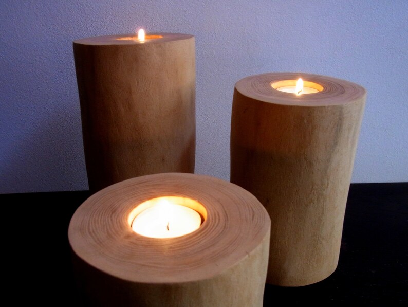 Tea light holder, tea light stand, 3 pieces, tea light holder handmade image 3