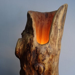 Lampe aus Holz / Tischlampe / Leuchte / Holzleuchte mit Metall Unikat Bild 5