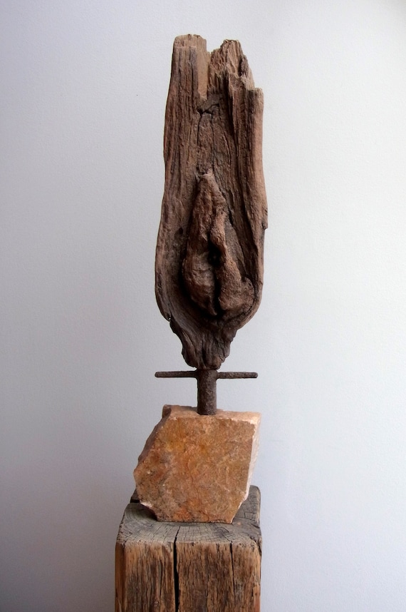 Skulptur Kunstobjekt Knospe Skulptur Aus Holz Etsy