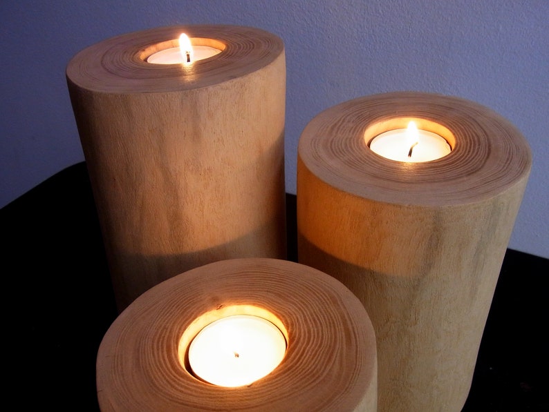 Tea light holder, tea light stand, 3 pieces, tea light holder handmade image 1