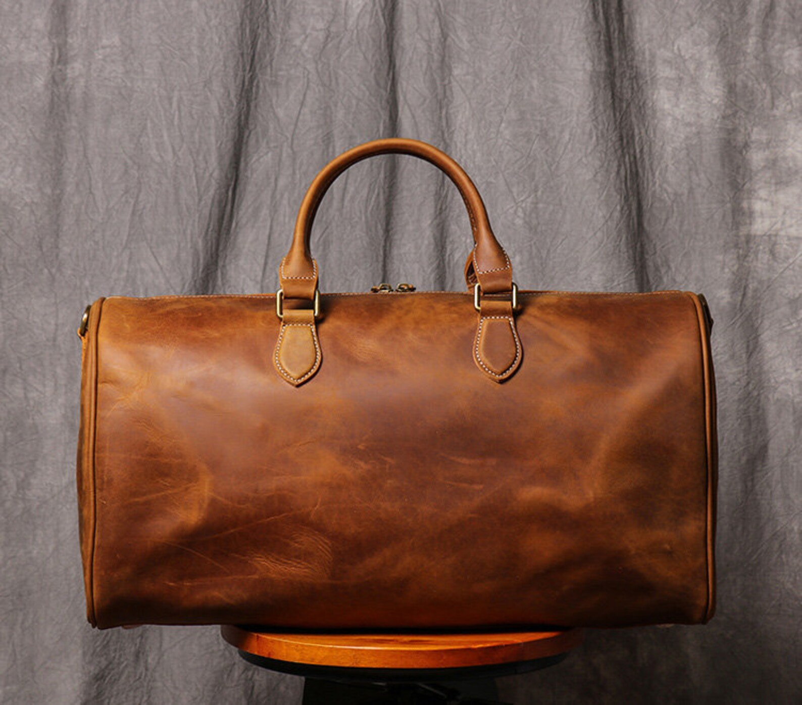 Personalized Mens Leather Duffle Bag Full Grain Leather - Etsy