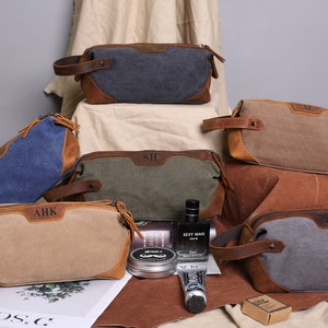 Groomsmen Gifts, Personalized Toiletry Bag, Canvas Dopp Kit with Monogram, Best Man Gift, Groomsman Gift,Mens Shaving Kit,Groomsman Proposal