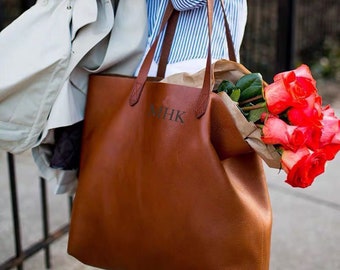 Personalized Leather Tote Bag Full Grain Leather Tote Bag for Women Gift for Her Anniversary Gift Christmas Gifts Bride Bridesmaid Gift Etsy