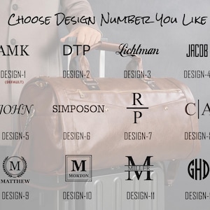 Personalized Mens Travel Bag, Full Grain Leather Duffel Bag, Monogrammed Duffle Bag, Weekend Luggage Bag,Unique Christmas Gifts,Carry-on Bag image 2