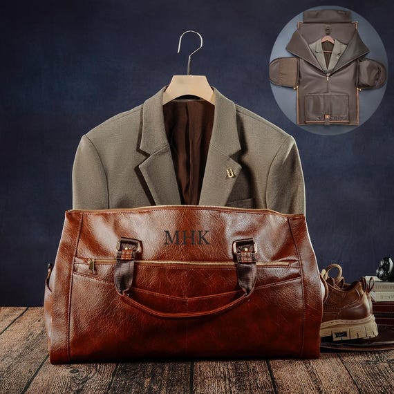 commercial for men's suit travel bag Carry on Garment Bags Leather Garment Duffle Convertibl Fabulive anti water splashing Garment Bag Travel Suit Bag