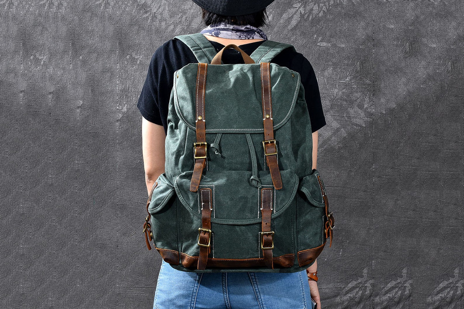 Waxed Canvas Backpack Handmade Rucksack School Backpack | Etsy