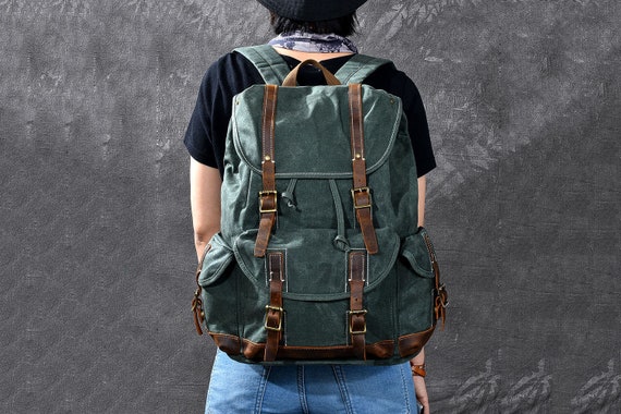 handmade waxed canvas backpack