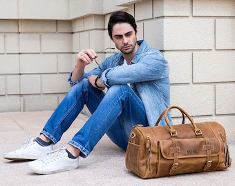 Leather Duffel With Shoes Pouch, Handmade Travel Bag, Holdall Bag, Personalized Overnight Bag, Distressed Oversized Duffel, Christmas Gifts