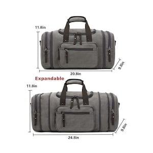 Personalized Weekender Bag, Groomsmen Gifts, Monogram Duffle Bag, Groomsmen Bags, Gifts for Him, Expandable Canvas Overnight Bag