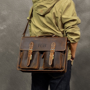 Porte-documents en cuir personnalisé, cadeaux pour lui, cadeau de remise des diplômes, sac pour ordinateur portable, sac à bandoulière, sac de voyage, cadeau père Noël pour homme
