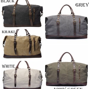 Personalized Leather Canvas Duffle Bag, Groomsmen Weekender Bag, Overnight Bag, Holdall Luggage Bag,Father's Gift,Carry-on Bag,Gifts for Him image 7