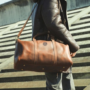 Bolsa de viaje de cuero con espacio para zapatos, bolsa de fin de semana de cuero flor, bolsa de viaje personalizada, bolsa de equipaje extragrande, bolsa de viaje, bolsa de gimnasio