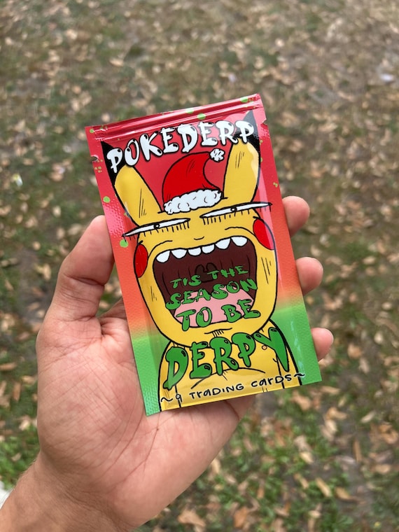 POKEDERP Pack Christmas | Derpy Funny Parody Pokmon Card Pack - Etsy