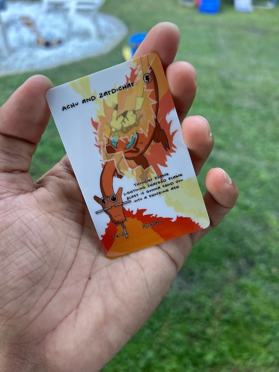 POKEDERP ACHU アートカード TRANSPARENT Whoopsy LIMITED POKEDERP Card - Etsy