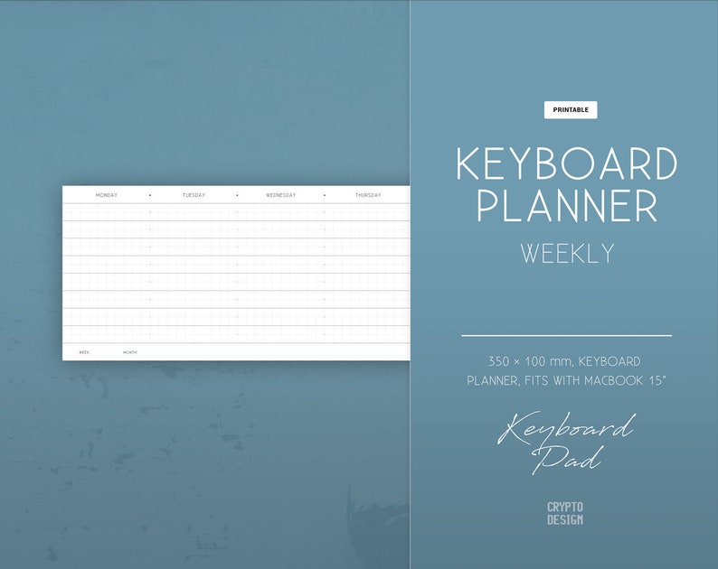 Keyboard Desk Pad Weekly Planner Blank Printable PDF MacBook Pro ...