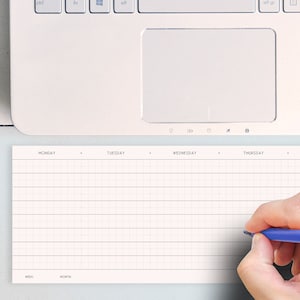 Keyboard Desk Pad Weekly Planner Blank Printable PDF Macbook Pro Instant Download