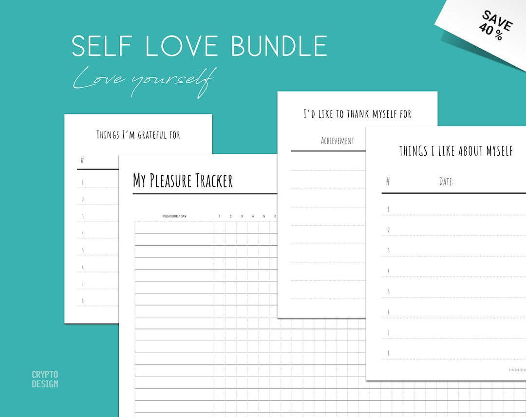 Self Love Bullet Journal Inserts Bundle Printable PDF A5 Instant ...