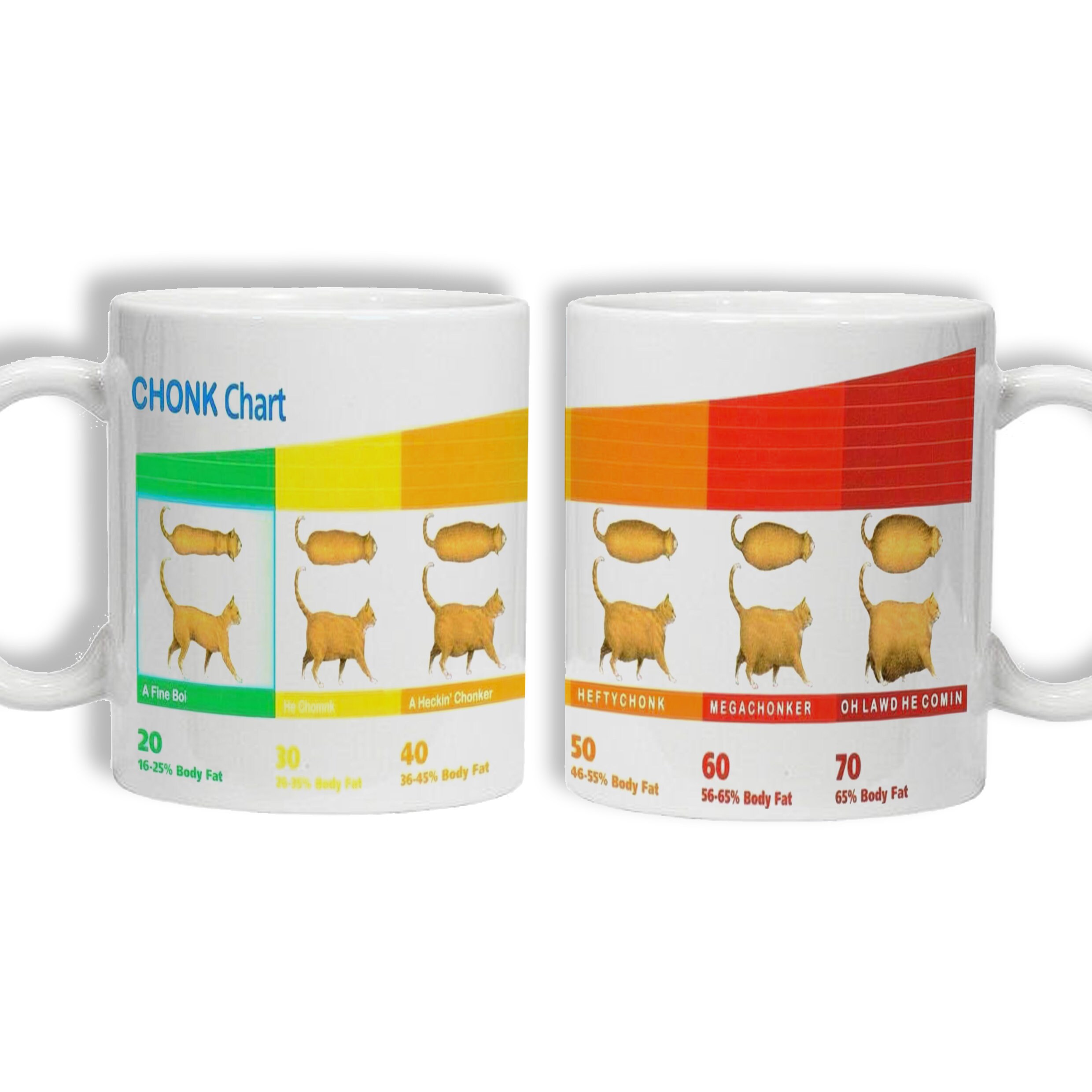 Cat Novelty gift Tea Cute Cat Chonk Chart Funny Mug 11Oz Kitten.