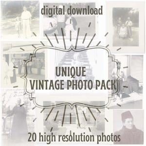 Unique Vintage Antique Photo Pack, DIGITAL DOWNLOAD, unique portraits, quirky old antique photos, ephemera, junk journal, collage