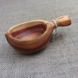 Scandinavian Applewood Kuksa – Handmade Viking Style Wooden Camping Mug