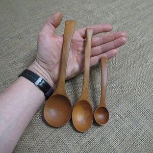 Cuchara de madera para frutas Juego de cucharas de madera Cuchara tallada a mano Cucharas de madera para acampar Cucharas de madera para servir Cuchara de madera para comer