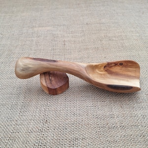 Pear wood hand carved scoop for the kitchen 9”
