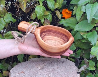 Scandinavian kuksa Handmade fruitwood mug Viking kuksa Portable camping mug