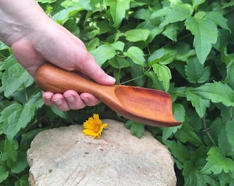 Hand carved wooden scoop Grain scoop Sugar scoop Wooden bath scoop Bath salt scoop Rice scoop