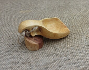 Hand carved wood scoop Grain /Flour/Sugar/Rice wood scoop