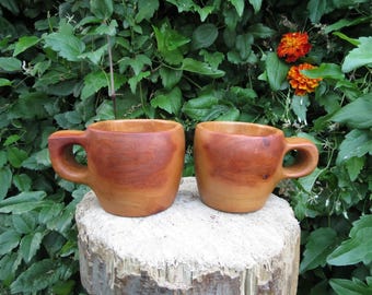 2 Kuksa mug Entirely handmade Camping kuksa Pear wood mug Bushcraft kuksa Kuksa mug set Twins mug