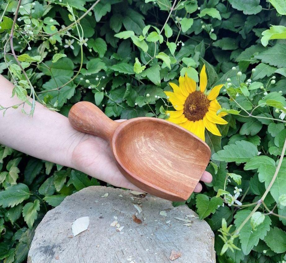 Support De Cuillères Vintage En Bois – 20 Cuillères – Fleurs Sculptées – Cuisine