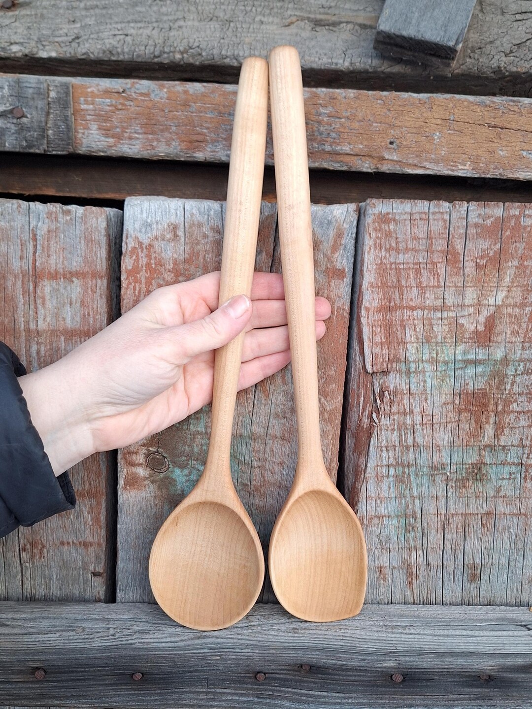 Frying Spatula High-temperature Resistant Large Maple Wooden Stirring ...