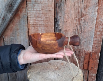 Scandinavian kuksa cup Hand carved camping kuksa  Bushcraft kuksa