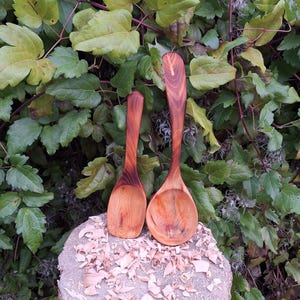 Big mixing wood spoon/A set of handmade wooden spoons/Bushcraft wood spoons/Camping wooden spoons/Linden spoon/Hand carved wood spoon