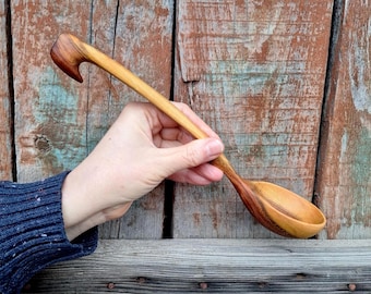 Gravy spoon Handmade wooden sauce ladle Porridge wood spoon