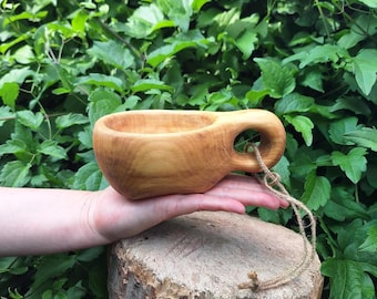 Kuksa cup Scandinavian wooden mug Bushcraft kuksa Finnish kuksa