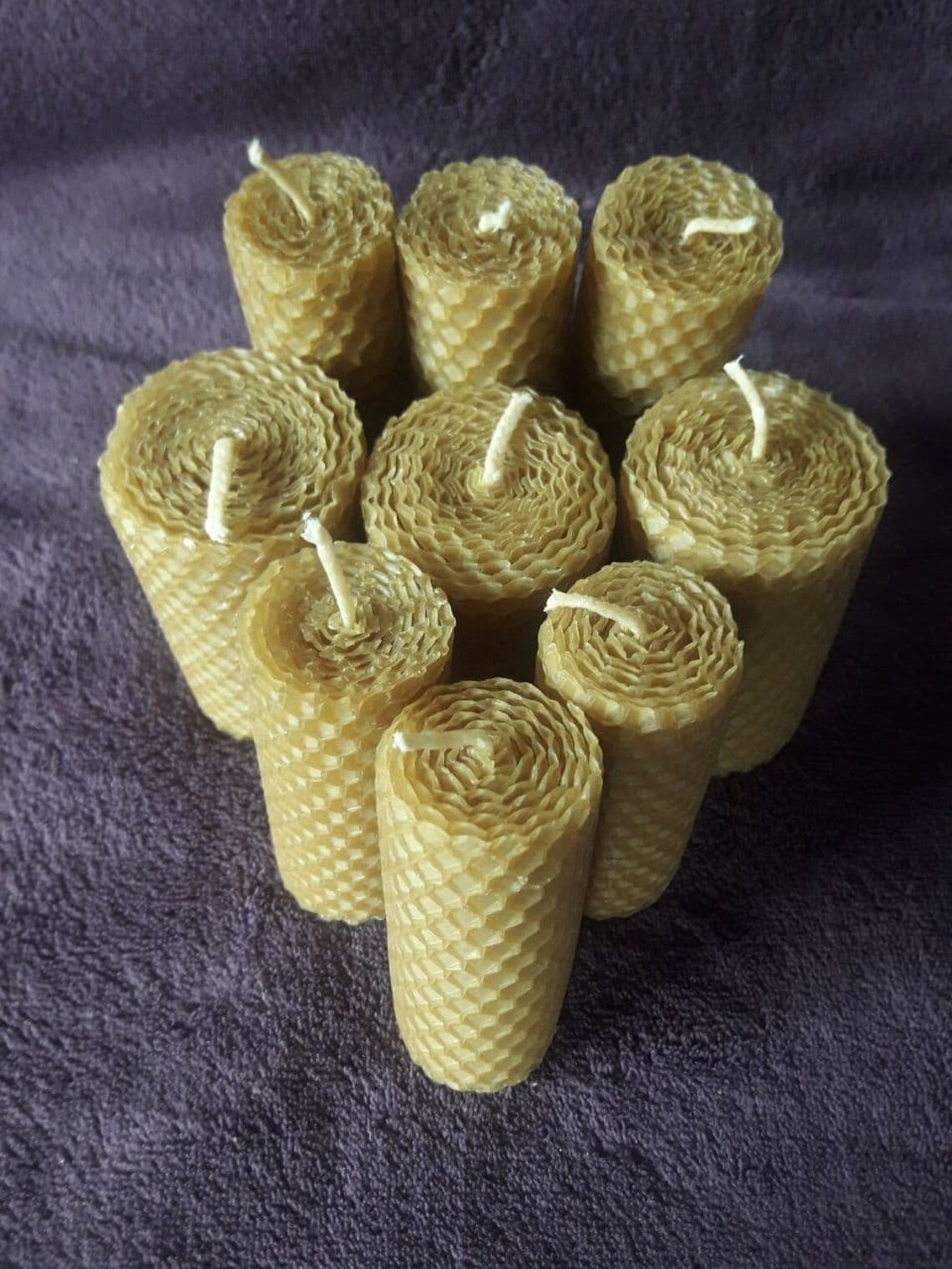 Beeswax candle set of 9 beeswax candles Rolled Etsy