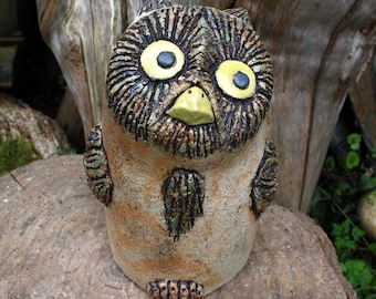 Sculpture de hibou en céramique, petite chouette en céramique, céramique de jardin résistante au gel