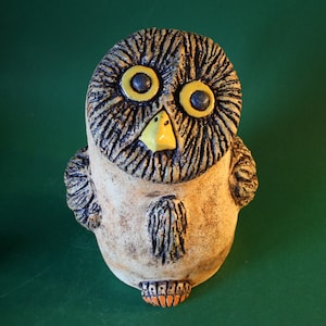 Ceramic owl sculpture small ceramic owl frost-resistant garden ceramics image 1