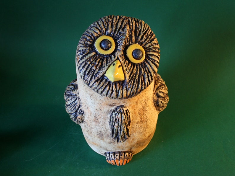 Ceramic owl sculpture small ceramic owl frost-resistant garden ceramics image 1