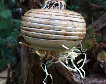 Insect ball, catchy ball, unglazed, natural tone, frost-resistant garden ceramics for hanging