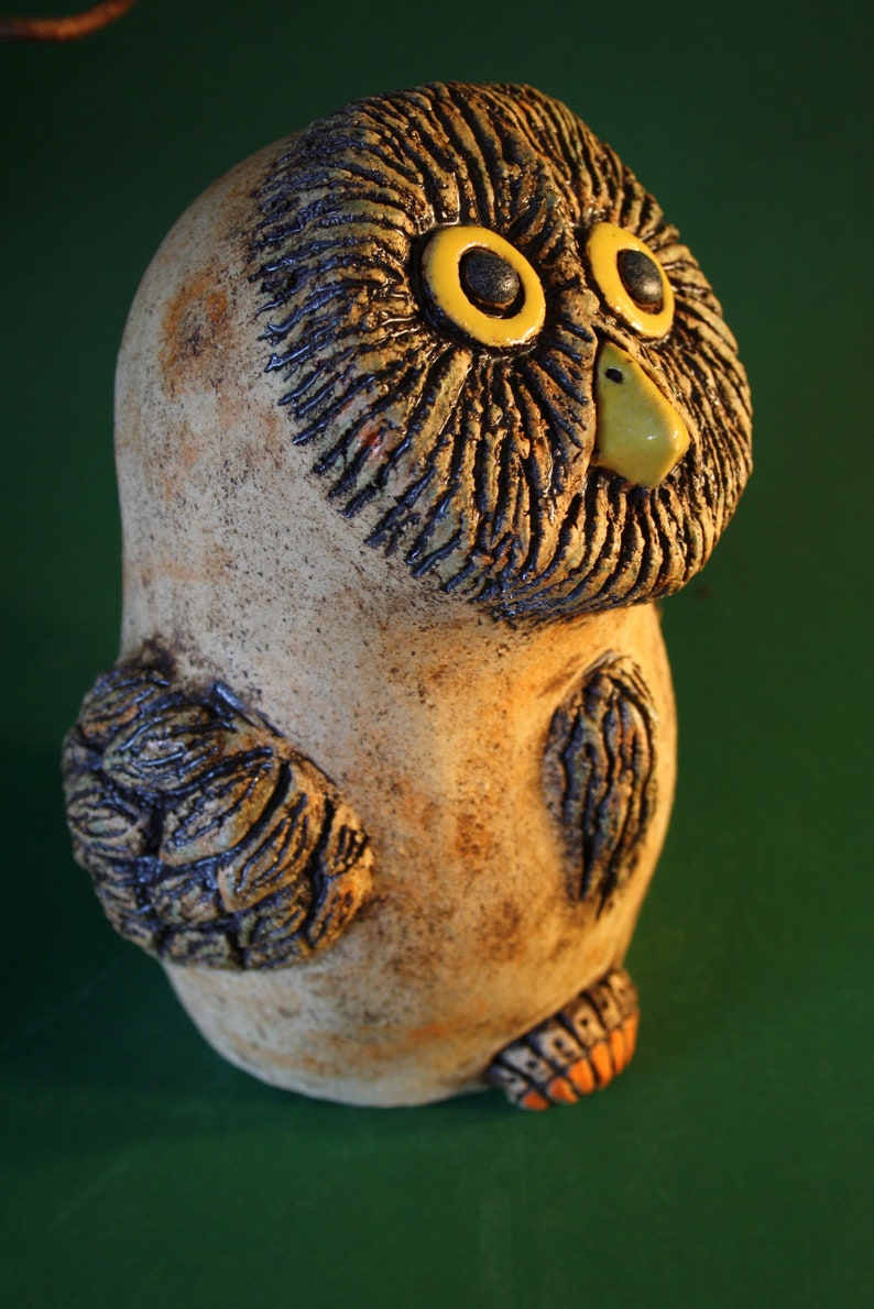 Sculpture de hibou en céramique petit hibou en céramique céramique de jardin résistante au gel image 3