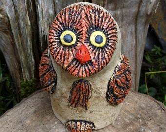 Ceramic small owl sculpture Ceramic owl frost-resistant garden ceramics