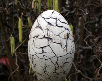 Oeuf de Pâques en céramique pour le jardin, résistant au gel