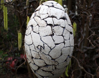 Oeuf de Pâques en céramique pour le jardin, résistant au gel