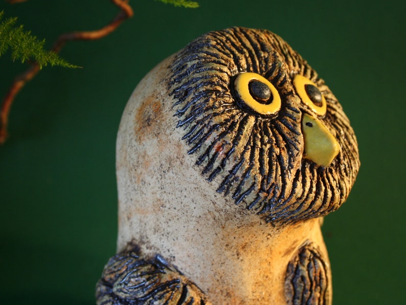 Ceramic owl sculpture small ceramic owl frost-resistant garden ceramics image 4