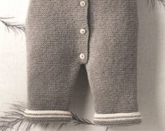 Baby Dungarees- Easy Beginner 0 - 6 Months 4 ply Knitting Pattern