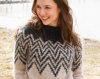Inverted Peaks Suéter de punto para mujer jersey para mujer PDF descarga instantánea patrón de tejido